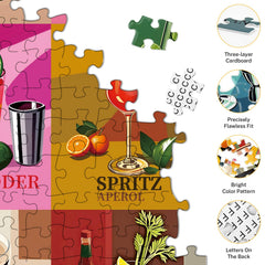 Jazcimdo Cocktail Puzzle back-letters, easy assembly with helpful hints.