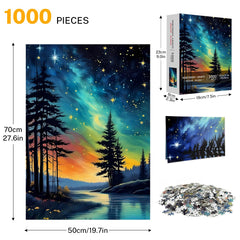 Box contents include puzzle pieces, poster, and instructions