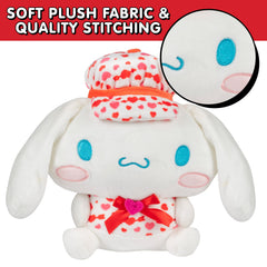 Jazwares Cinnamoroll 8-inch plush face close-up highlights soft fur and friendly expression.