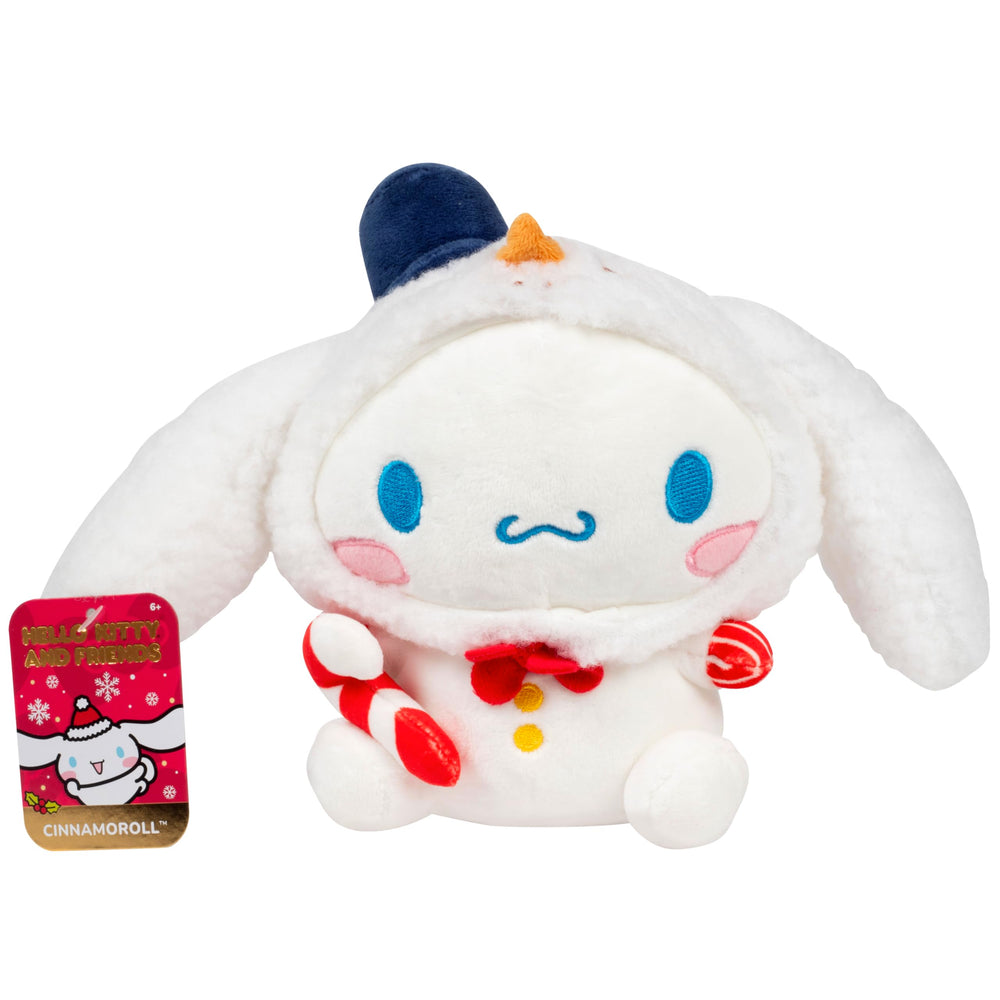 Jazwares Cinnamoroll 8in snowman plush, festive snowman look, perfect holiday cuddle
