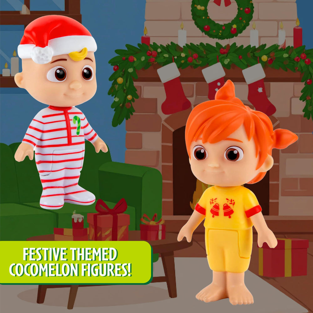Jazwares CoComelon TomTom in a festive outfit for cooperative play.