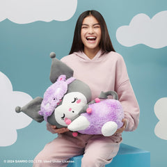 Jazwares Kuromi cuddle-ready pose inviting cozy naps and shared moments.