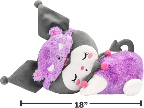 Jazwares Kuromi sherpa texture closeup highlighting soft material for comforting hugs.
