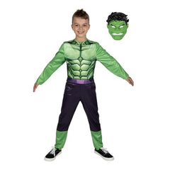 Jazwares Marvel Hulk print design torso for an authentic look.