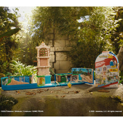 Jazwares Pokemon Carry Case Battle Ruins temple with elevator and flametop for vertical play
