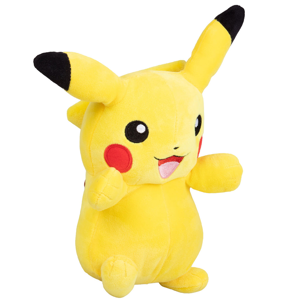 Jazwares Pikachu plush 8-inch – detailed stitching and cheerful expression.