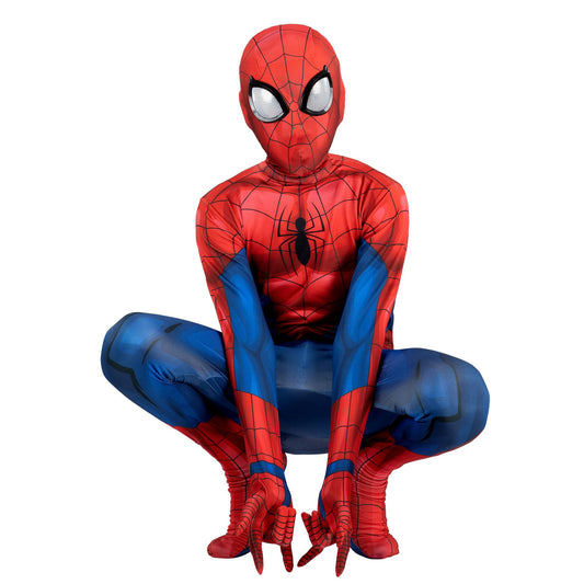 Jazwares Spider-Man Youth Deluxe Zentai front view with vivid print for action-packed cosplay.
