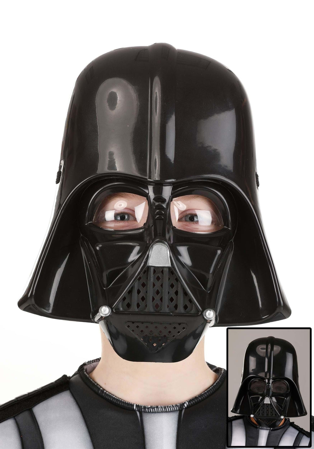 Jazwares Star Wars Darth Vader mask eye openings provide visibility for safe wear.