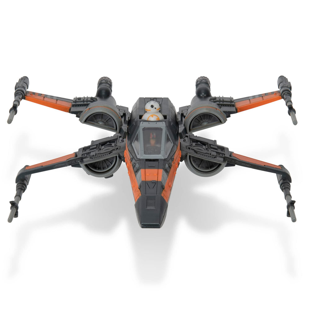 Jazwares Star Wars Micro Galaxy Poe Dameron T-70 X-Wing with droid socket for authentic accessories.