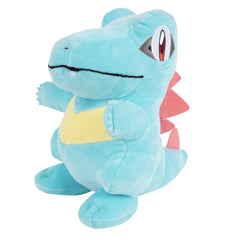 Jazwares Totodile plush profile, portable character for on-the-go fun.