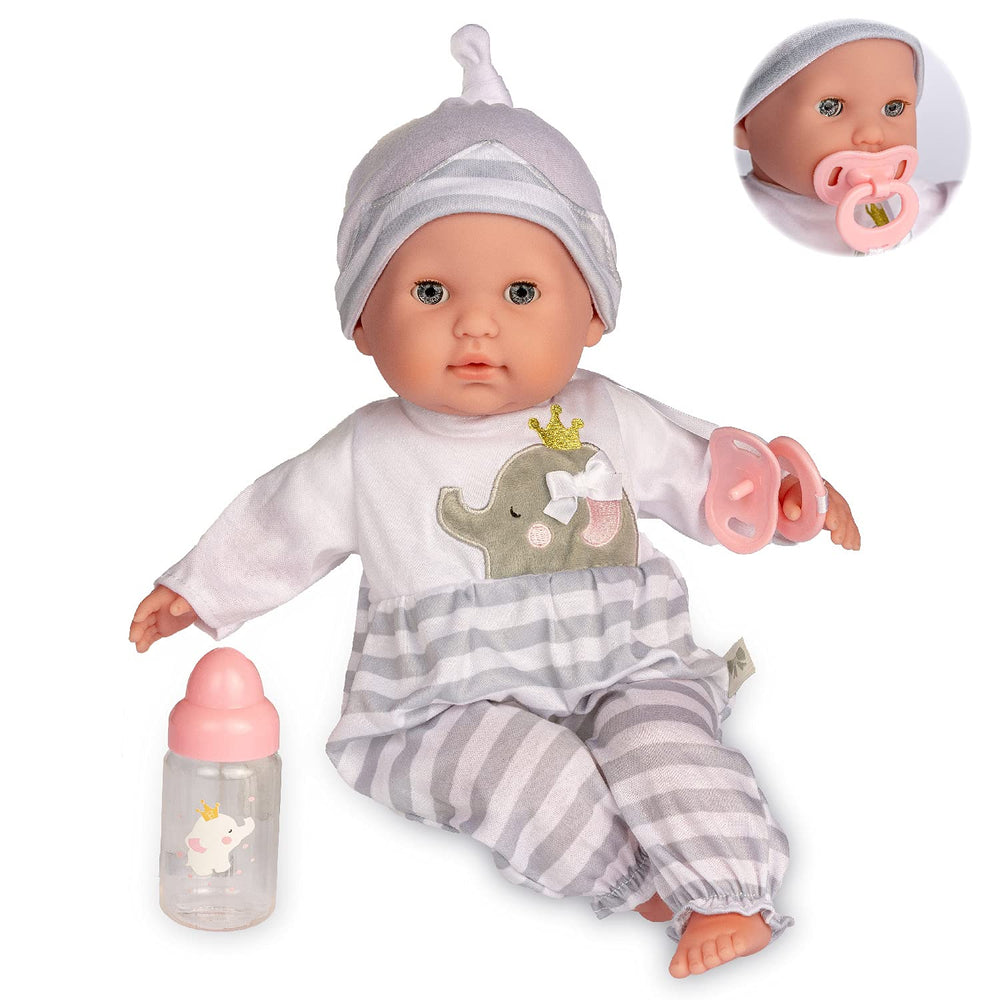 JC Toys Berenguer Boutique 15-inch soft body doll for cuddling.
