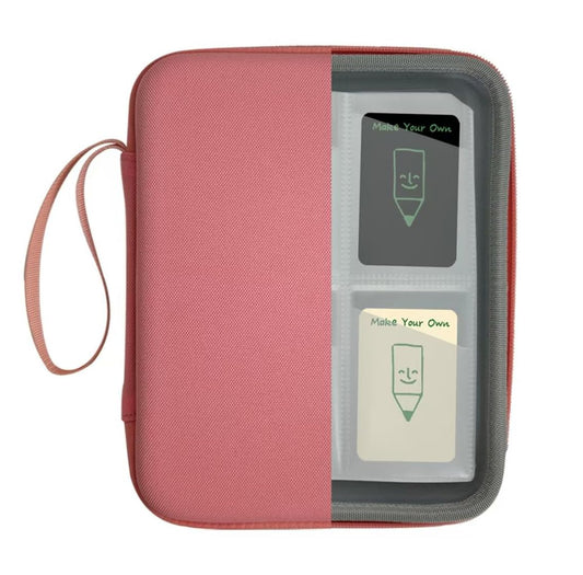 JDSZM card case holder for Yoto Cards in pink, portable and travel-friendly