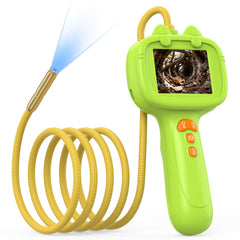 JDZ Kids Endoscope with Light, front view showing bright LEDs for dark explorations.