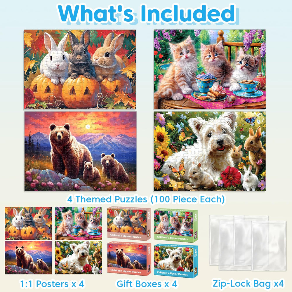 Jeacirio large-piece puzzles designed for children aged 4 to 6.