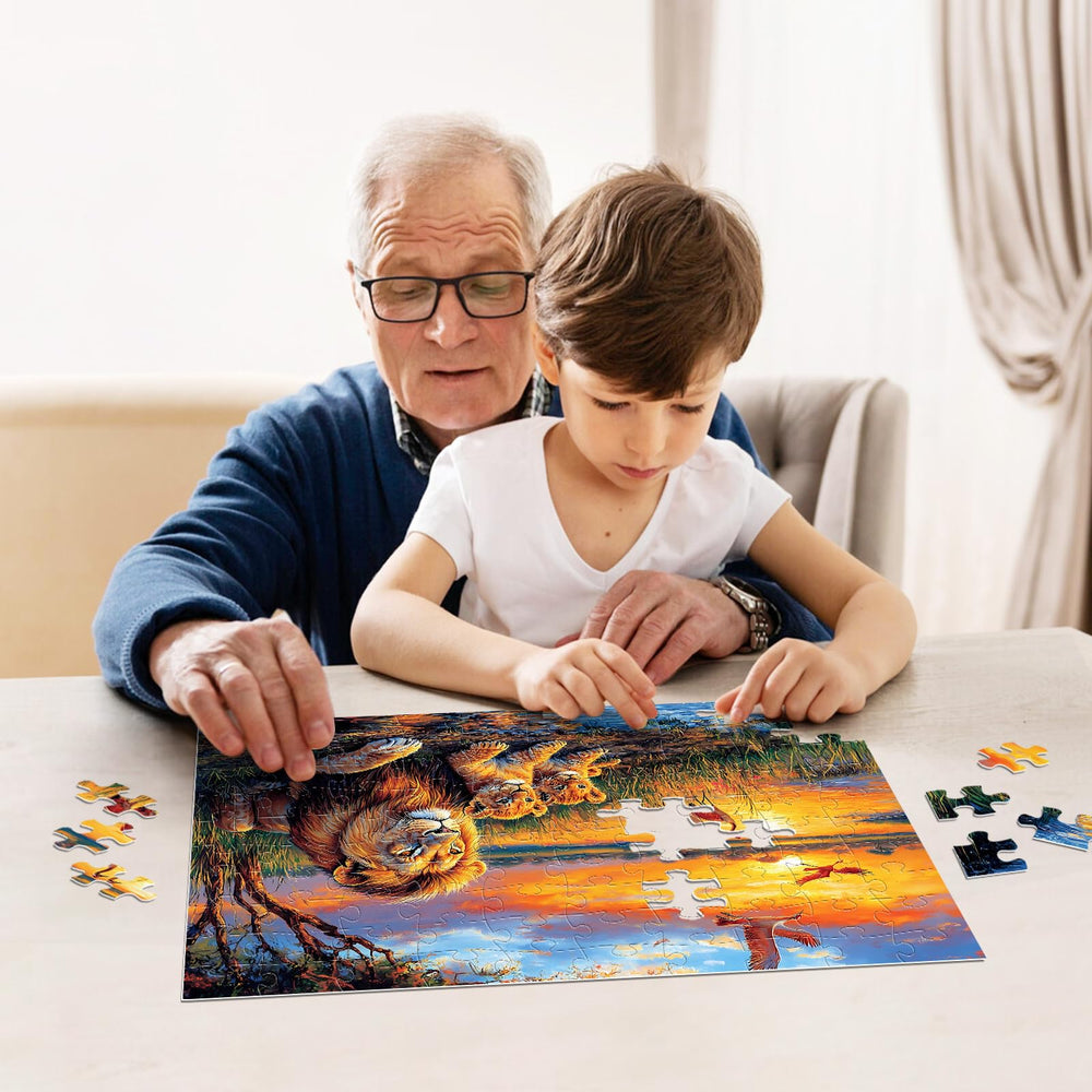 Jeacirio Owls 100-piece puzzle enhances concentration during quiet time.