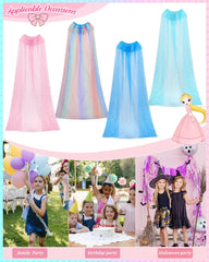 Jecery Princess Cape Child at party: helps little stars feel magical during celebrations.