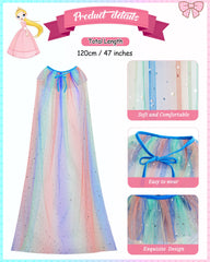 Jecery Princess Cape Pink: soft tulle and sparkle for charming princess outfits.