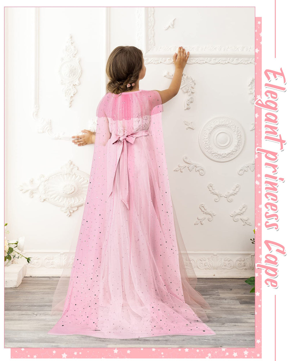 Jecery Princess Cape Sky Blue: lightweight shimmer cape ideal for birthday party costumes.