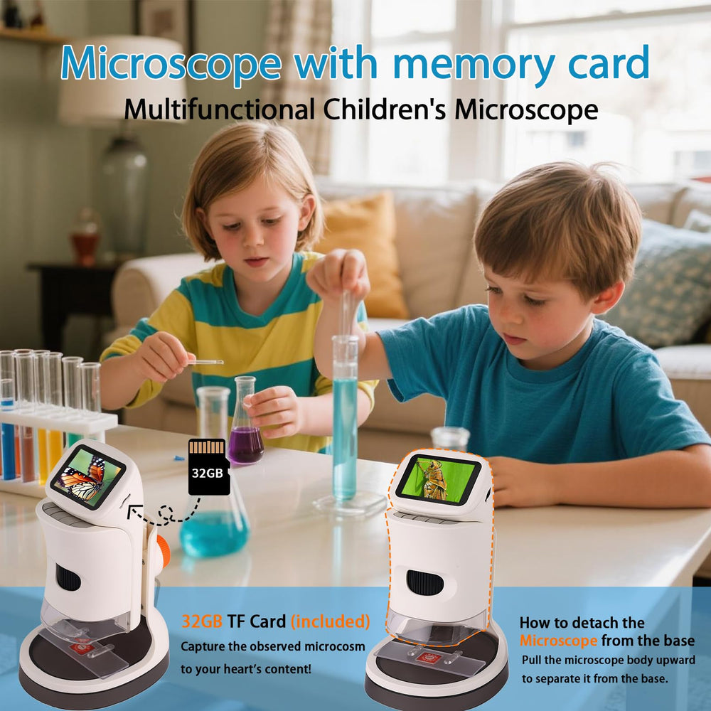 JECONE Microscope captures photos and videos to share discoveries.