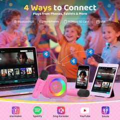 Jeefu karaoke machine battery life image emphasizes long playtime between charges