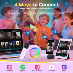 Jeefu Karaoke Machine in use by a child compact for travel and play