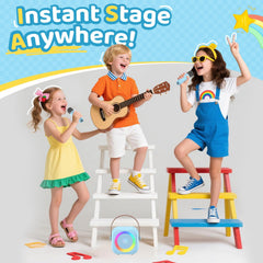 Jeefu karaoke machine with LED lighting mode creates dynamic party vibes.