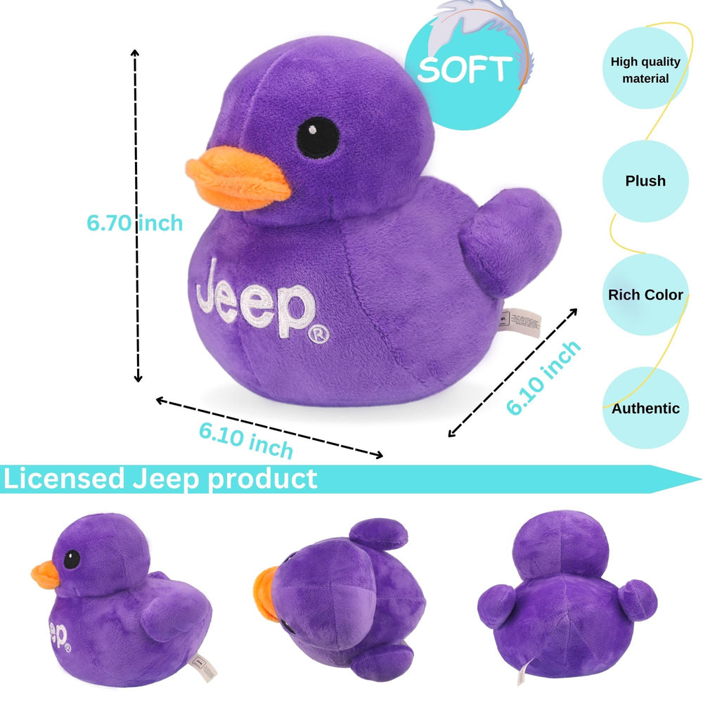 Jeep plush duck purple side view, perfect gift for collectors.