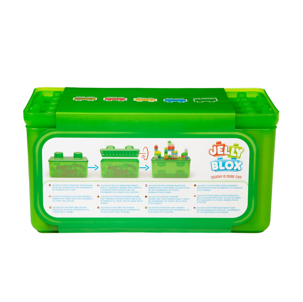 Jelly Blox building plate supports versatile construction and easy stacking.