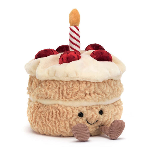 Jellycat Amuseables Birthday Cake plush toy for cozy hugs and playful moments