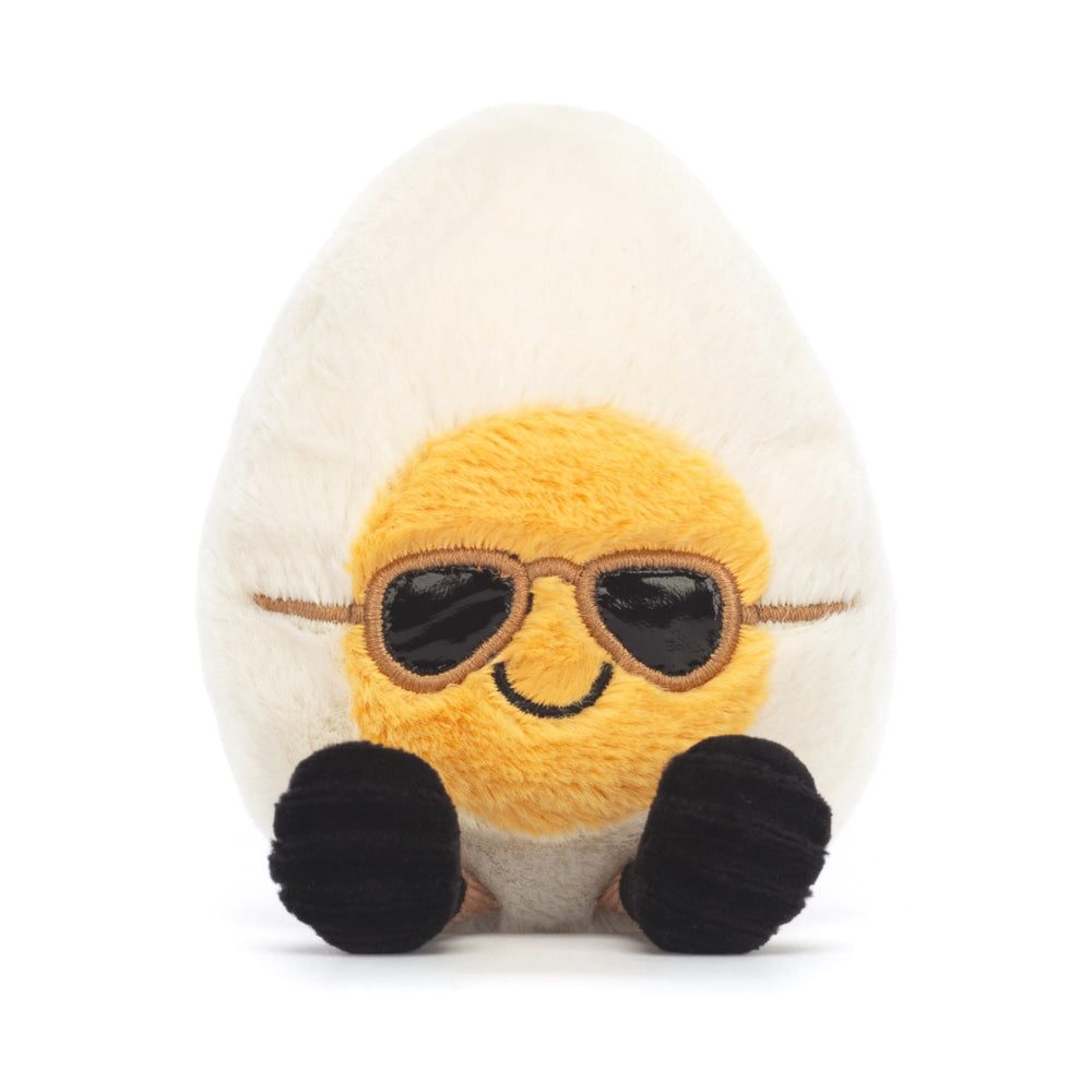 Jellycat Amuseables Boiled Egg Chic cream and yellow fur detail for soft cuddling