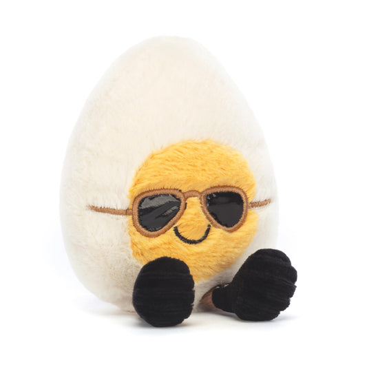 Jellycat Amuseables Boiled Egg Chic overview for display and cuddling