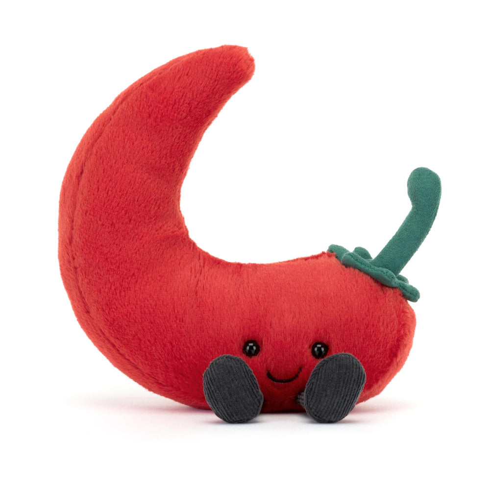 Bean-filled base helps the pepper plush stand upright