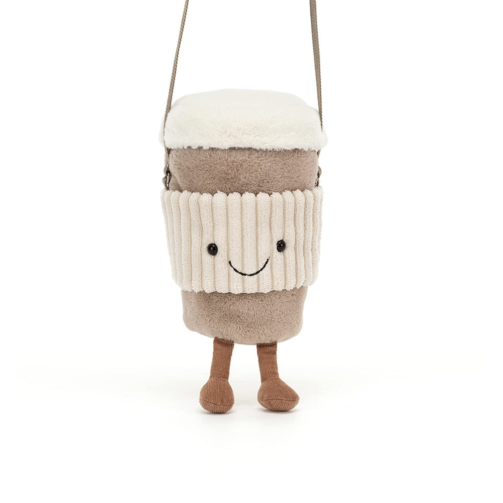 Jellycat Amuseables Coffee-To-Go Bag compact size fits phone and keys