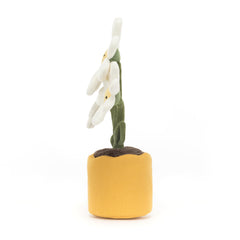 Jellycat Amuseables Daisy Pot with gold and white blooms brightens any shelf.