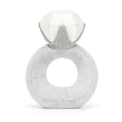 Close up of glitter jersey diamond sparkle on Jellycat Diamond Ring plush