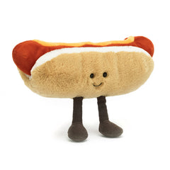 Jellycat Amuseables Hot Dog cocoa cord boots detail durable plush