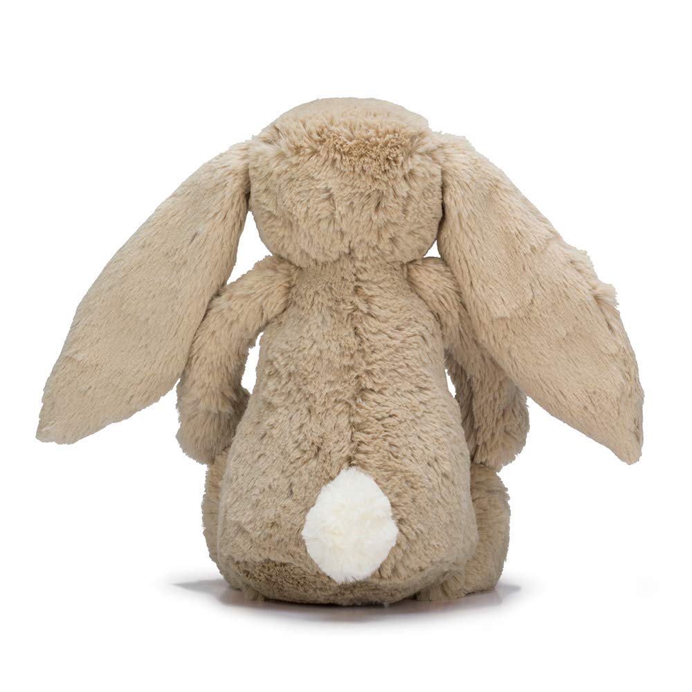 Jellycat Bashful Beige Bunny hug-friendly pose, perfect for bedtime stories and soft play.