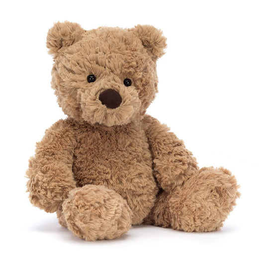 Jellycat Bumbly Bear 11-inch front view showcases cuddly charm and soft plush.