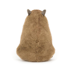 Jellycat Clyde Capybara ears detail highlighting suedette texture.