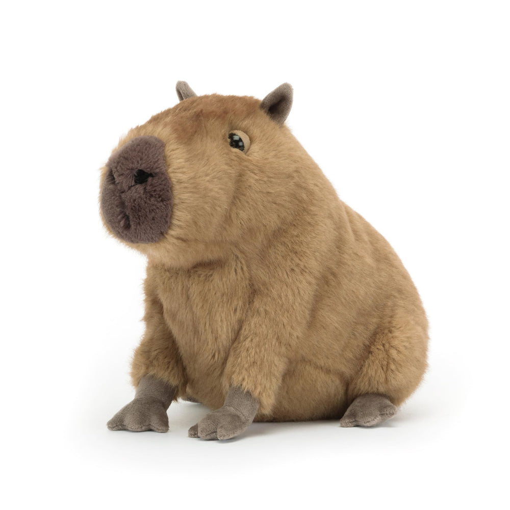 Jellycat Clyde Capybara chunky tummy design for cozy hugs.