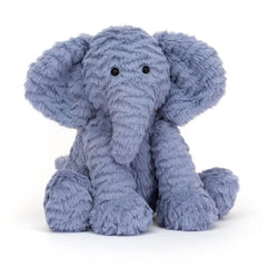 Jellycat Fuddlewuddle Elephant dimensions show compact 9-inch size for cozy display