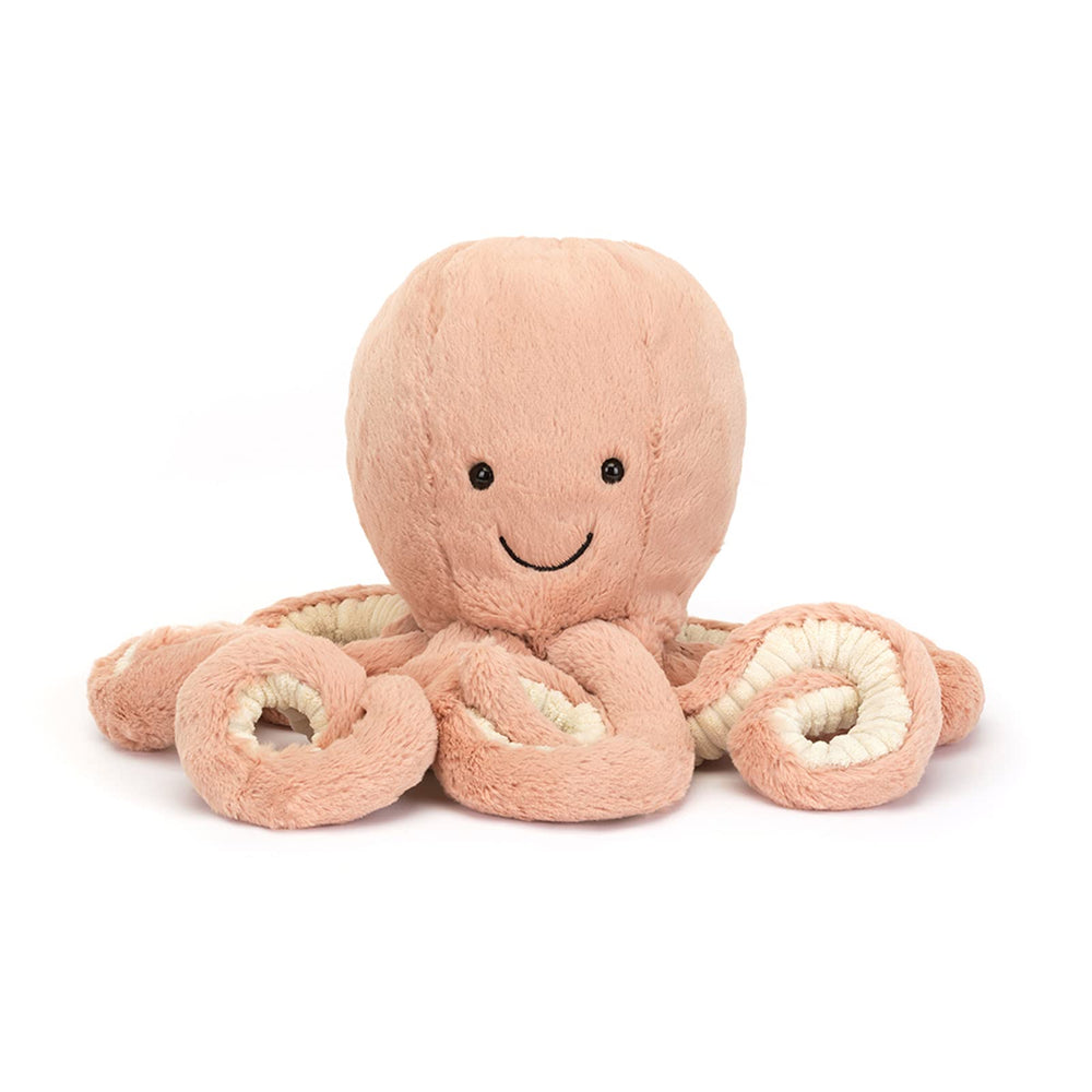 Jellycat Odell Octopus size reference, large 18.5 inches for plush presence.