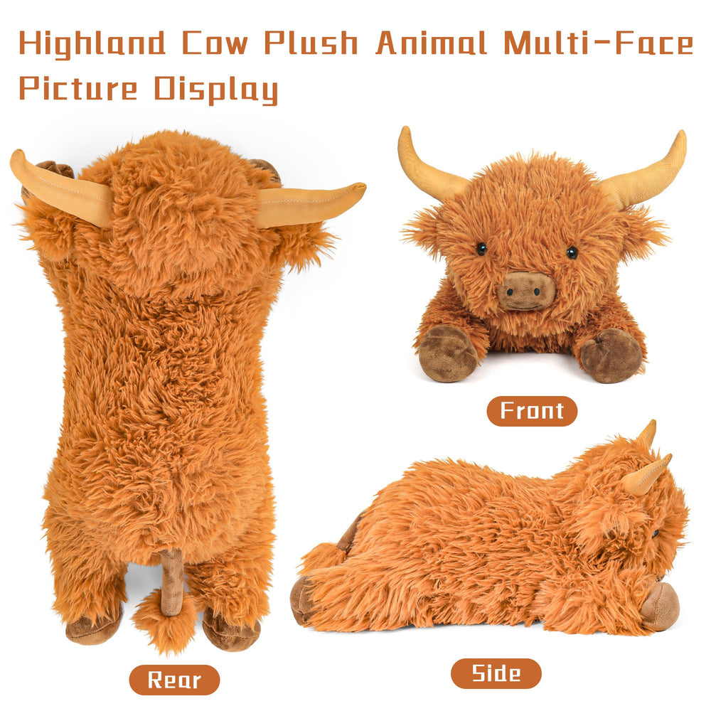 Authentic Highland design with fluffy fabric and faux horns in JellyMallow plush