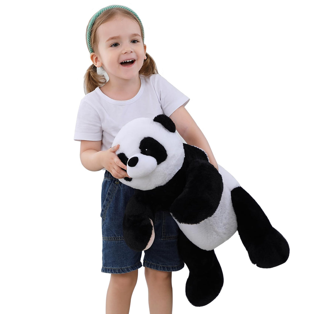 JellyMallow Panda bean-filled body close-up highlights plush durability and weight.