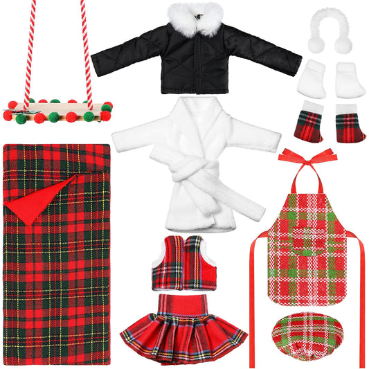 Jenaai Christmas elf clothes set swing for festive doll styling