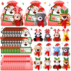 Jenaai Christmas mini plush animal set, perfect stocking stuffers and party decor