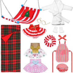 Jenaai elf clothes skirt for dolls, adds festive charm to playtime.