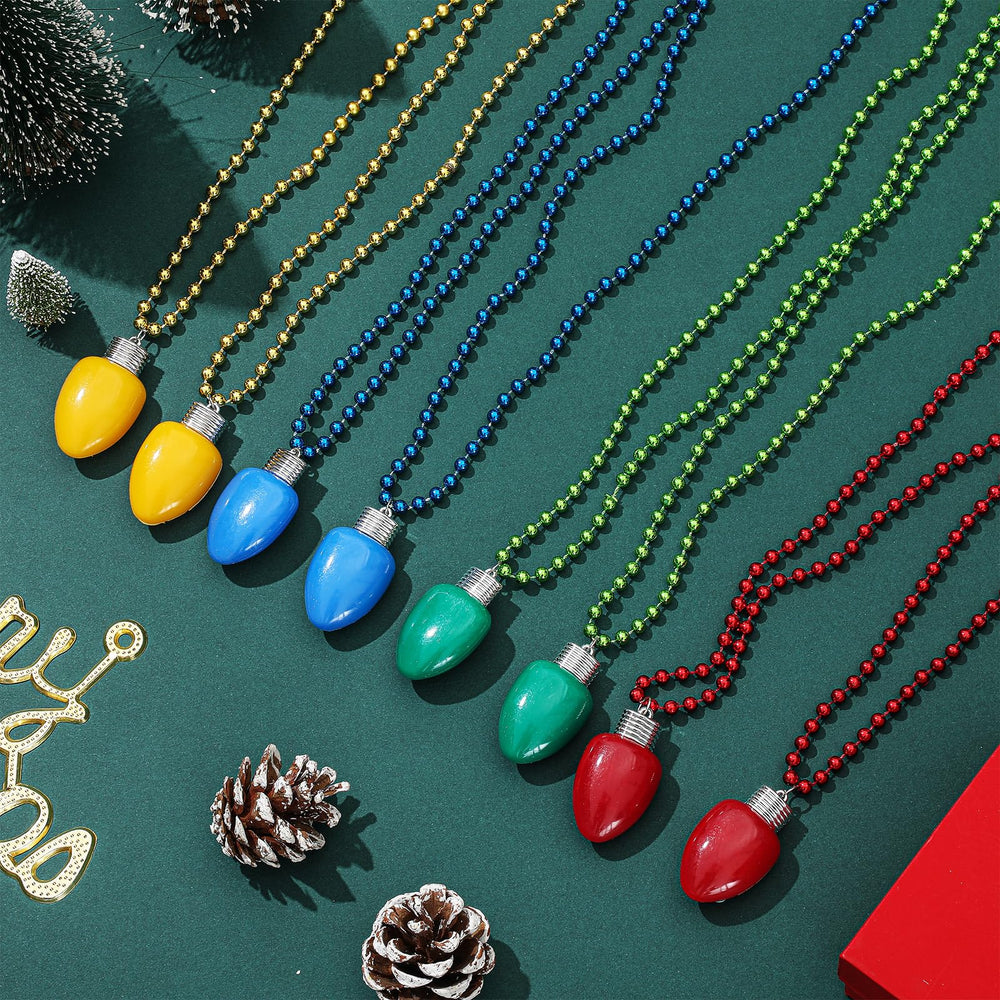 Jenaai LED bulb necklace flashing mode for night-time sparkle.