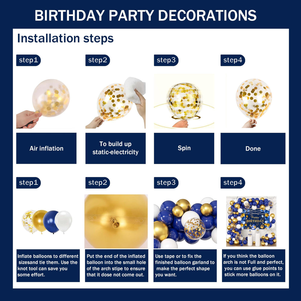 Jenlion Happy Birthday Backdrop with star patterns adds party ambiance.