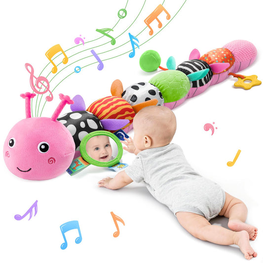 JENTXON baby caterpillar with mirror boosts visual tracking during play